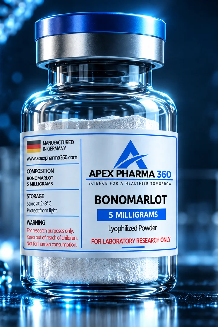 Apex Pharma 360® educational vial visualization labeled Bonomarlot
