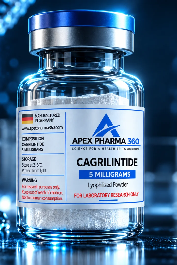 Apex Pharma 360® educational vial visualization labeled Cagrilintide