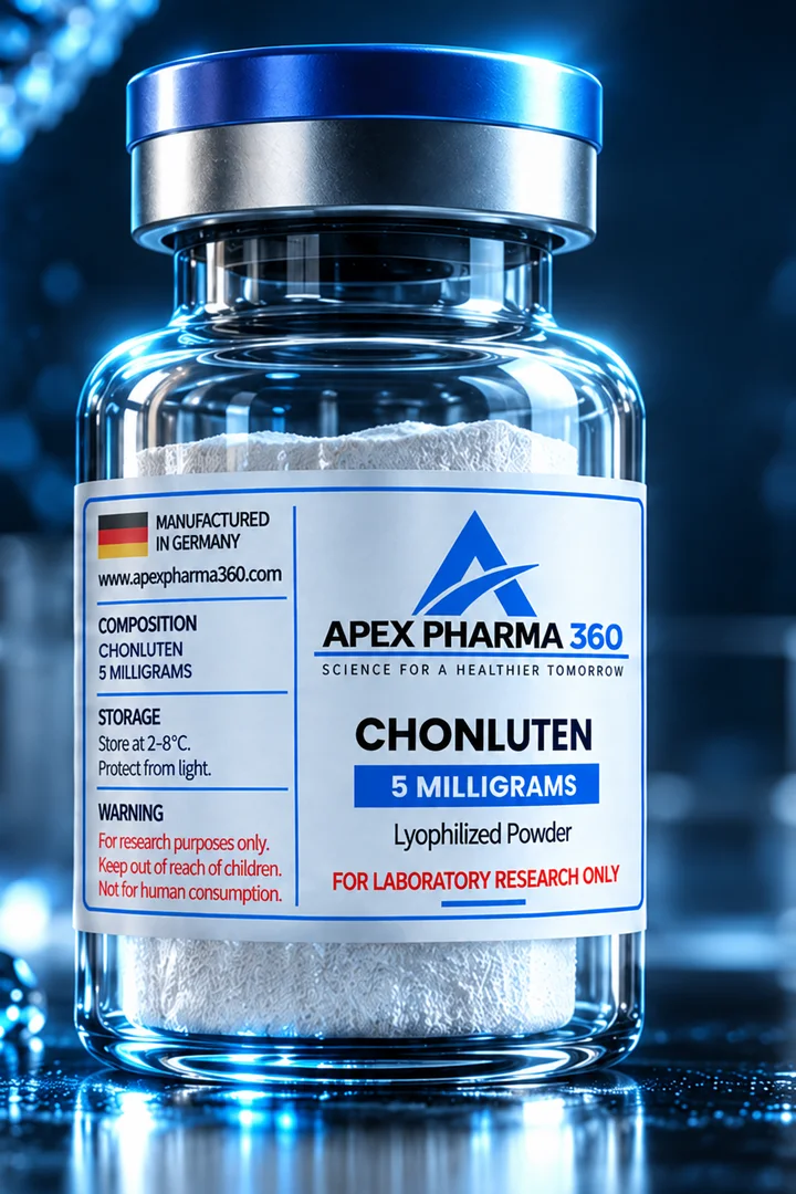 Apex Pharma 360® educational vial visualization labeled Chonluten