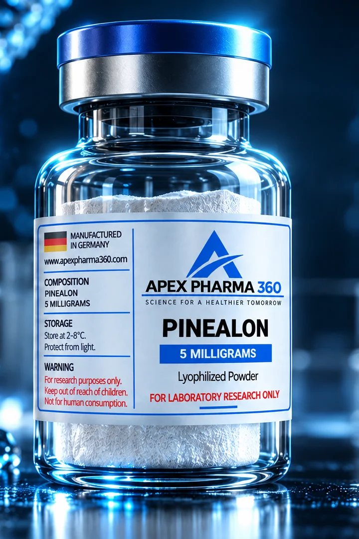 Apex Pharma 360® educational vial visualization labeled Pinealon