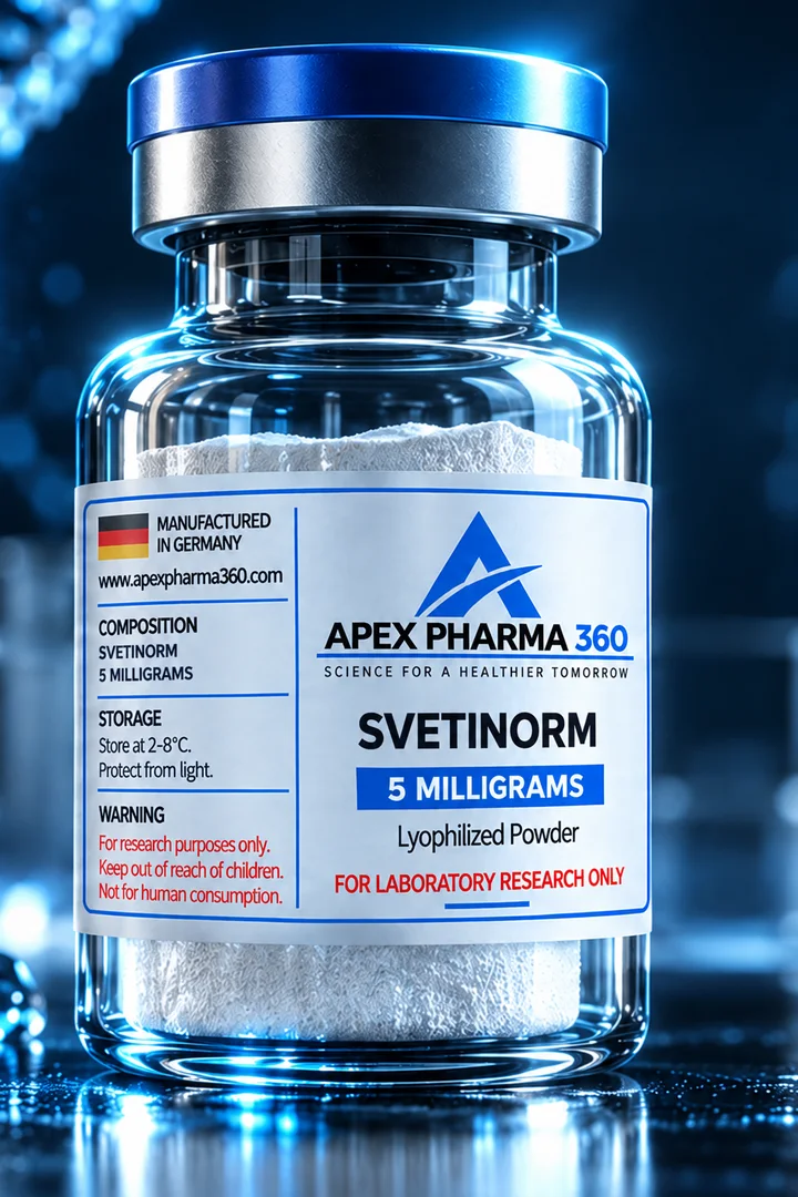 Apex Pharma 360® educational vial visualization labeled Svetinorm