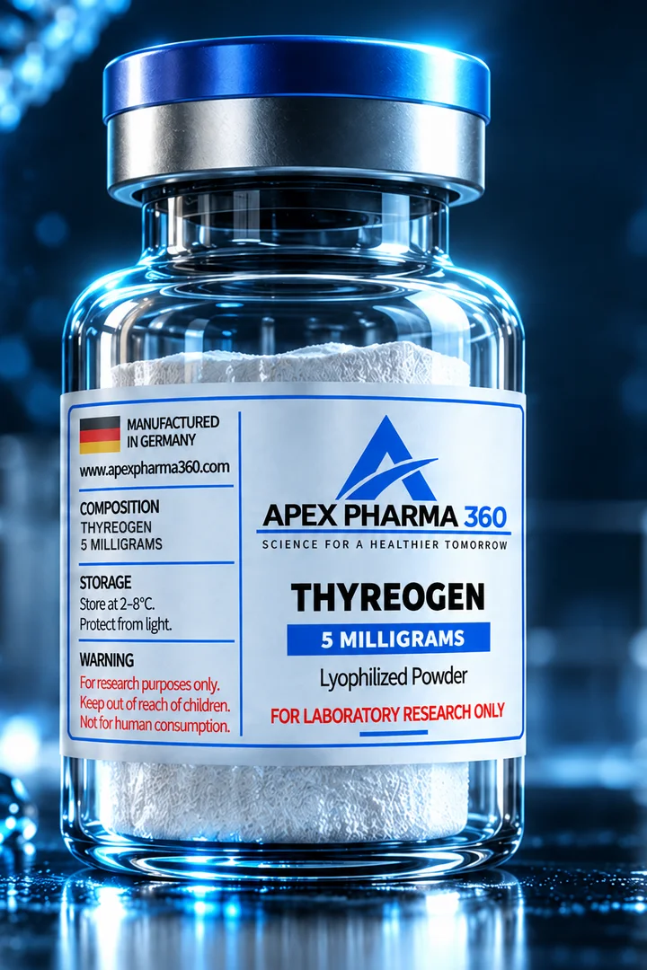 Apex Pharma 360® educational vial visualization labeled Thyreogen